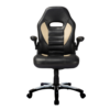 Gaming chair with ergonomic lumbar support, high backrest, and memory foam padding.