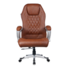 Luxury high-back office chair with padded headrest and recliner function