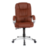 Durable leatherette office chair with height adjustment and smooth-rolling wheels