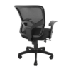 Black mesh office chair with adjustable lumbar support and breathable fabric for all-day comfort.