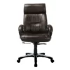 Durable leatherette office chair with height adjustment and smooth-rolling wheels