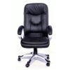 Premium leatherette office chair with ergonomic lumbar support and padded armrests