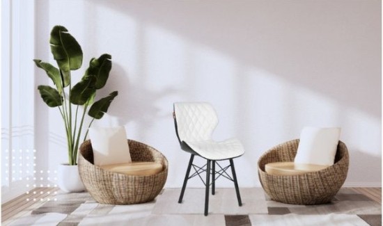 white flower lounge chair