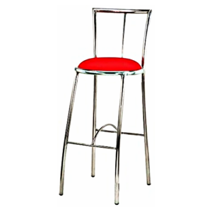 Adiko classic Bar stool consisting of MS pipe frame duly chrome plated or Stainless steel frame (As per requirement). The seat of the chair for bar is duly cushioned and upholstered with red fabric tapestry.