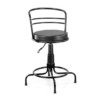 Designer bar stool with steel frame duly powder coated in black and cushioned seat